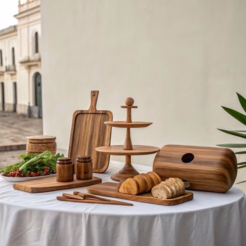 Selecting premium materials like wood, metal, and stone for a bespoke Artos Wood hospitality solution.